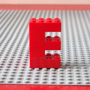 レゴ、アルファベット、E、赤