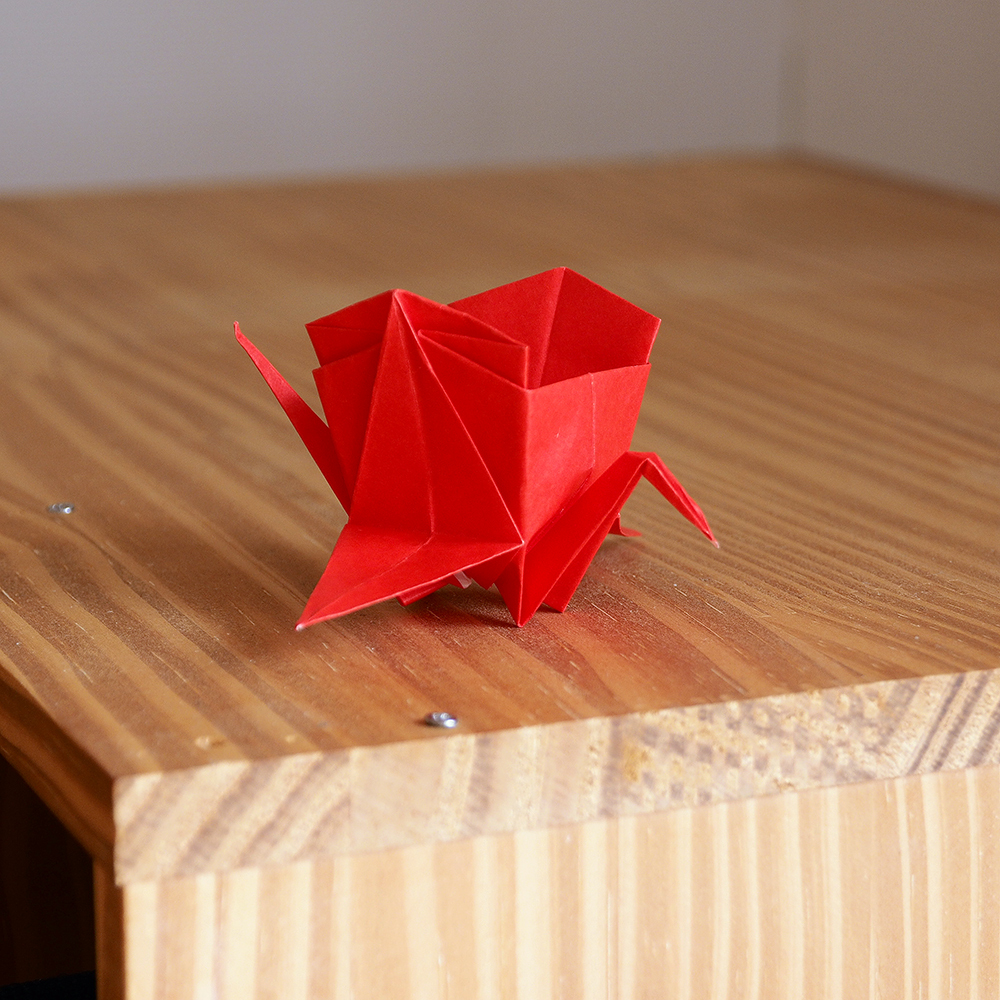 折り紙、鶴の箱