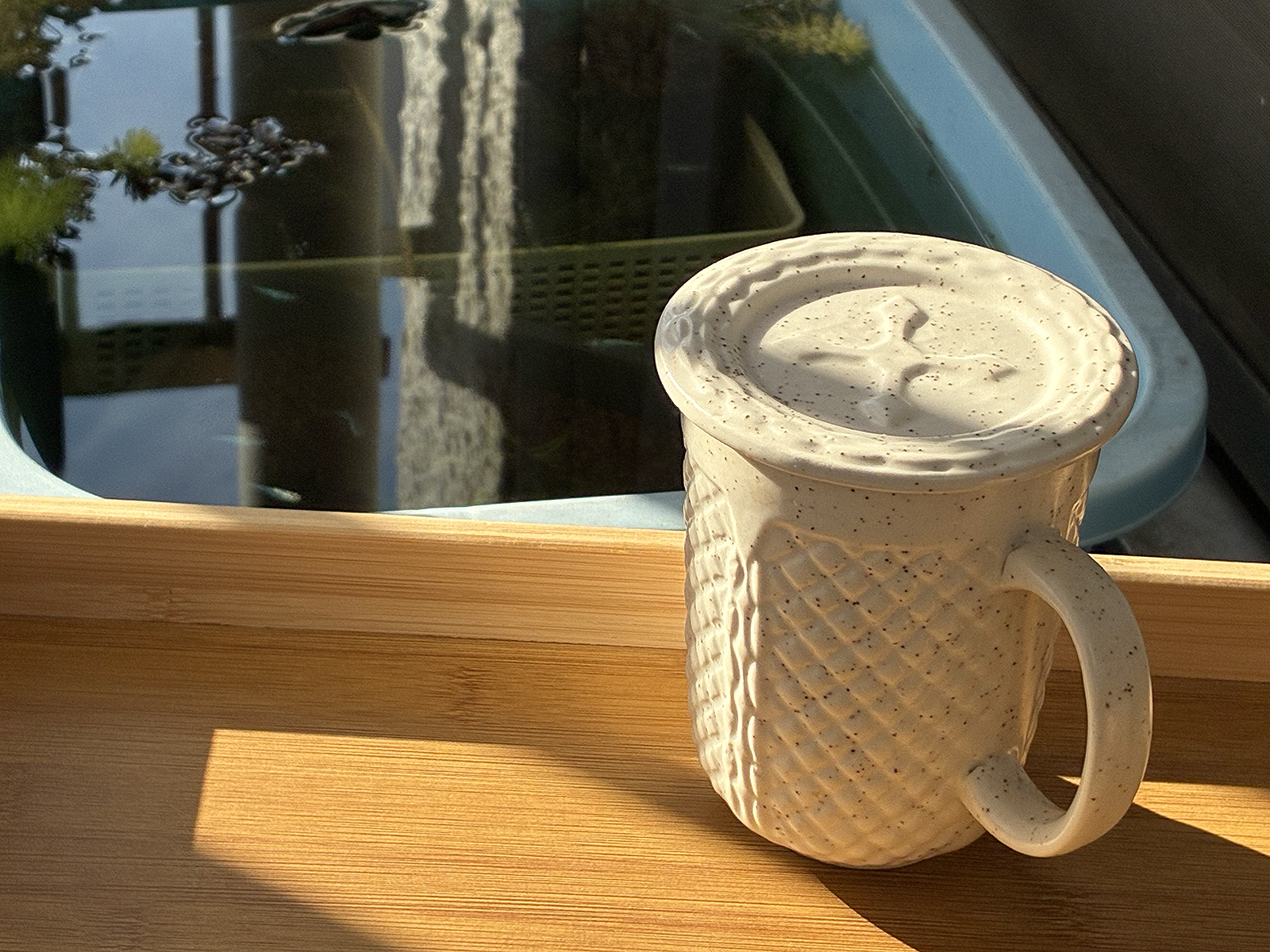 ベランダでコーヒー